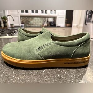 Birkenstock Oswego Men's Olive Suede Slip-Ons